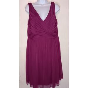 David's Bridal Bridesmaid Dress Maroon Size 16 F16007 Sangria